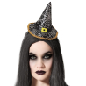 Sombrero Bruja Mini Negro con Telarañas Y Diadema