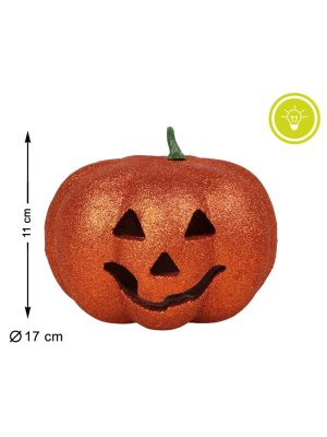 Calabaza Gliter Con Luz 17cm