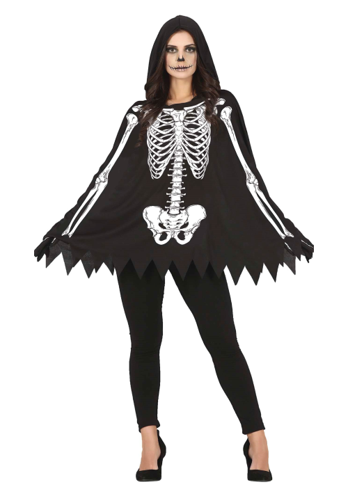 Disfraz de Esqueleto en Poncho para Mujer - Disfraces Halloween Calaveras