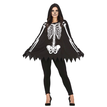 Disfraz de Esqueleto en Poncho para Mujer - Disfraces Halloween Calaveras