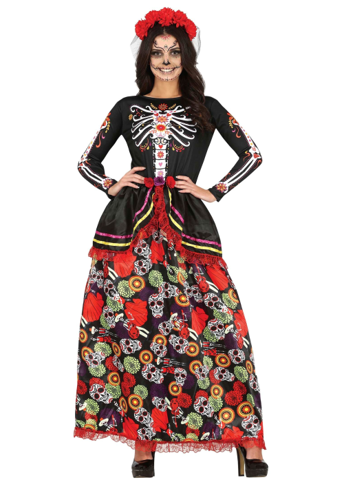Disfraz de Catrina Rojo Largo