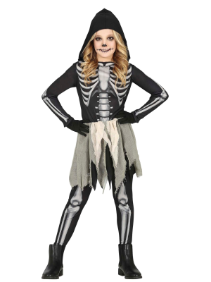 Disfraz de Esqueleto Arapos Niña