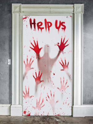 Decoracion de Puerta Help Us sangre