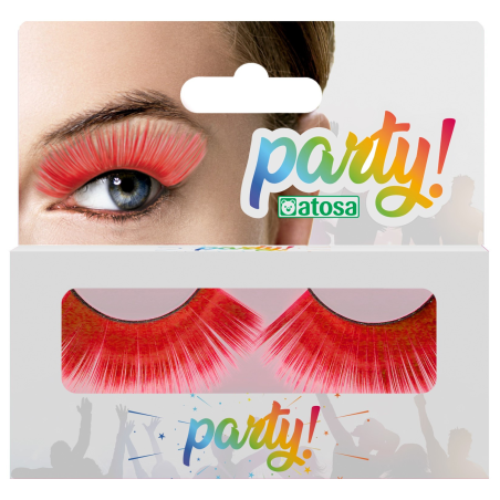 Pestañas Jumbo rojas - Maquillaje y Caracterizacion