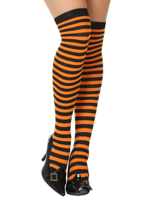 Medias de Rayas Negro y Naranja - Medias y Pantys