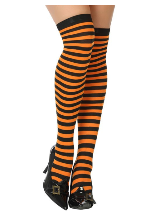 Medias de Rayas Negro y Naranja - Medias y Pantys