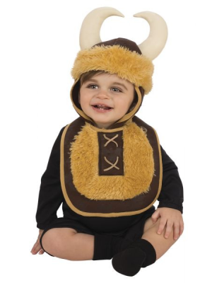 Disfraz de Vikingo Bebe Babero con Sombrero