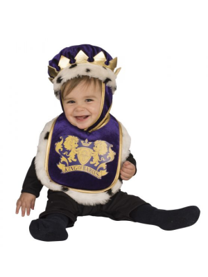 Disfraz de Rey Bebe Babero con Sombrero