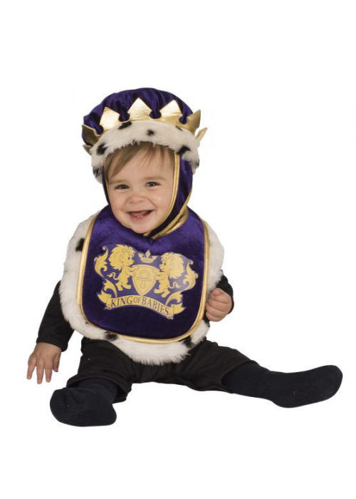 Disfraz de Rey Bebe Babero con Sombrero