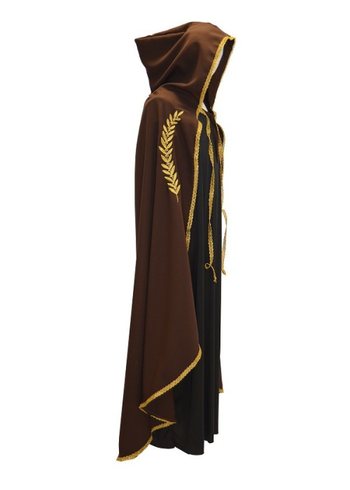 Capa Marron Bordada en Dorada