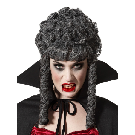 Peluca Tirabuzones Gris - Complementos Disfraces Halloween