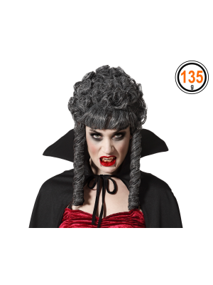 Peluca Tirabuzones Gris - Complementos Disfraces Halloween