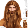 Peluca y barba de Vikingo Castaña