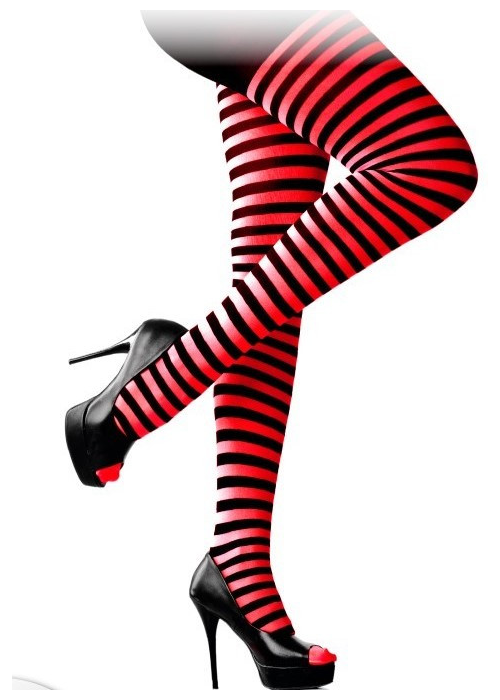 Panty de Rayas Rojo y Negro para adulto