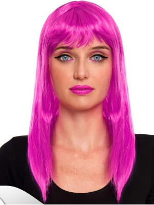Peluca Cleopatra Larga Rosa Fucsia