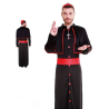 Disfraz de Cardenal Negro y rojo para hombre