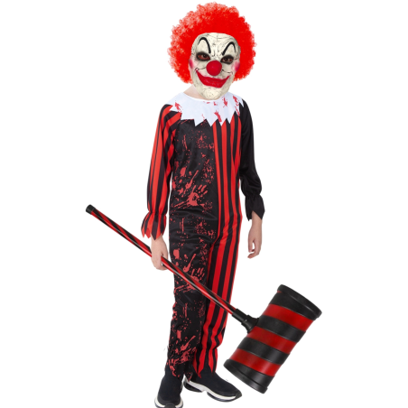 Disfraz De Payaso Asesino Rojo Con Mascara Infantil - Disfraces de Payasos Siniestros para Niño