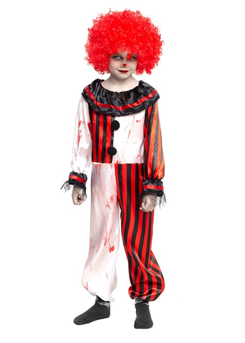 Disfraz de Payaso Rayas Sangre Infantil