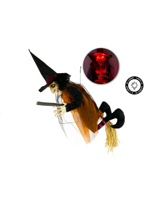 Muñeco Colgante Bruja Escoba con Luz