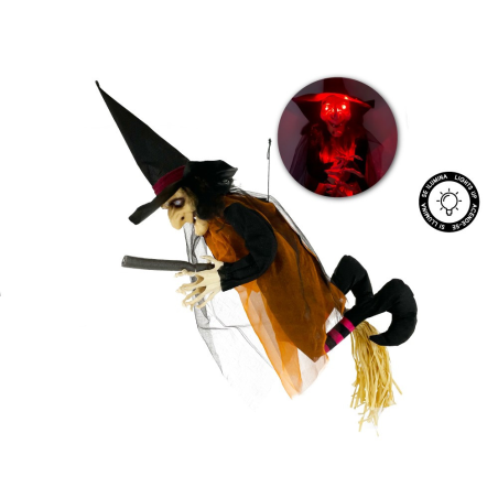 Muñeco Colgante Bruja Escoba con Luz