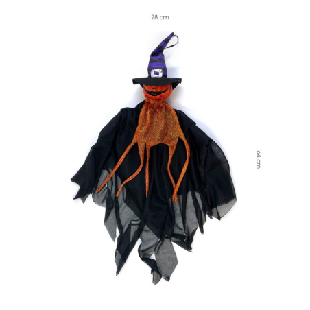 Muñeco Colgante Calabaza Gorro Bruja