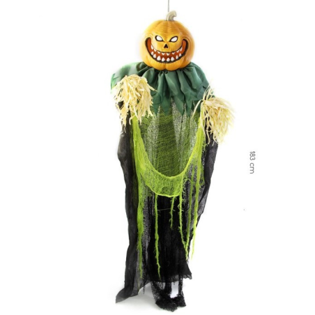 Muñeco Colgante de Calabaza Siniestra con Luz y Sonido