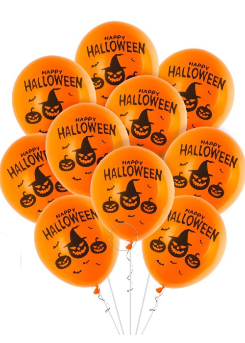 Globos Happy Halloween Calabazas 10 Unid