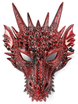 Media Mascara de Dragon Rojo
