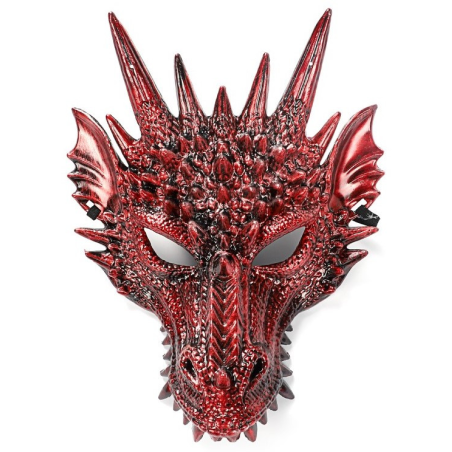 Media Mascara de Dragon Rojo