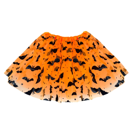 Tutu Naranja Con Murcielagos - Complementos Disfraces Halloween