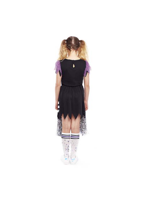 Disfraz De Animadora Zombi Para Niñas – Incluye Uniforme, 2 Pompones, Leggings Manchados Y Tatuajes De Sangre, Tallas S A XL, Ideal Para Halloween Y Cosplay