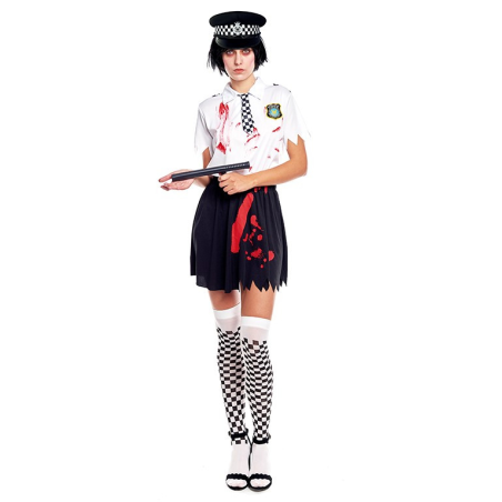 Disfraz de Policia Zombie Mujer