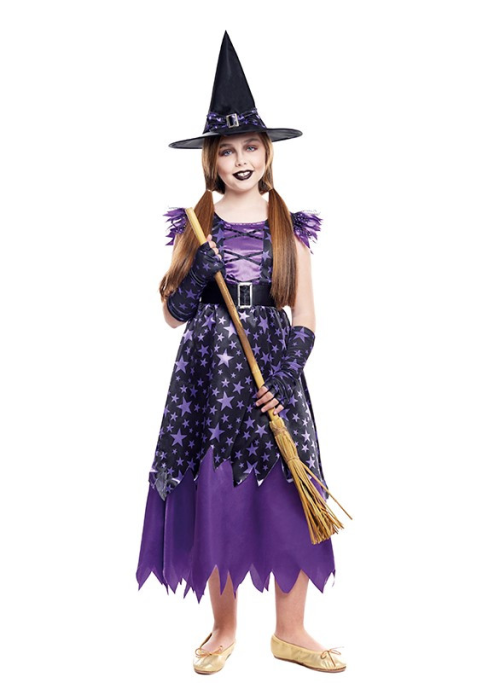 Disfraz de Brujas Estrellas Morada Infantil