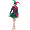 Disfraz de Bufon Rosa Y Verde Mujer