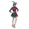 Disfraz de Bufon Rosa Y Verde Mujer