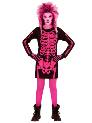 Disfraz De Catrina Rosa Niña - Disfraces Esqueletos y Calaveras