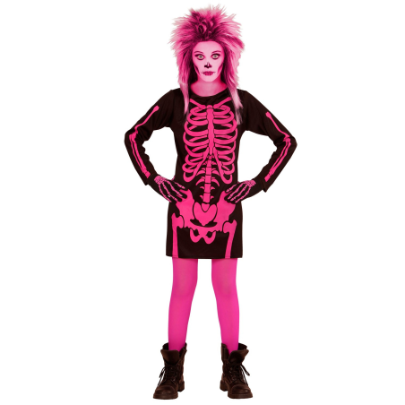 Disfraz de Esqueleto Vestido Rosa Infantil