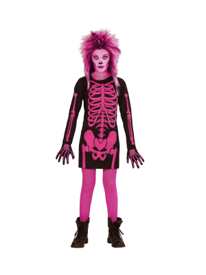Disfraz de Esqueleto Vestido Rosa Infantil