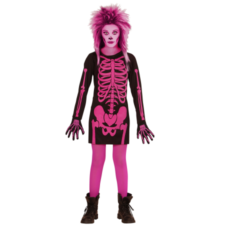 Disfraz de Esqueleto Vestido Rosa Infantil