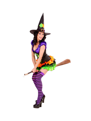 Disfraz de Bruja Corta Colores