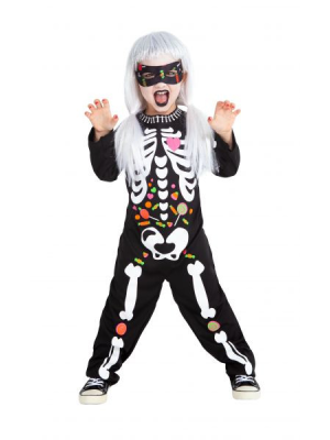 Disfraz De Esqueleto Caramelos Infantil - Disfraces Calaveras y Catrinas