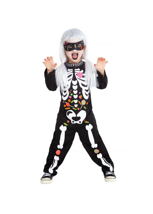Disfraz De Esqueleto Caramelos Infantil - Disfraces Calaveras y Catrinas