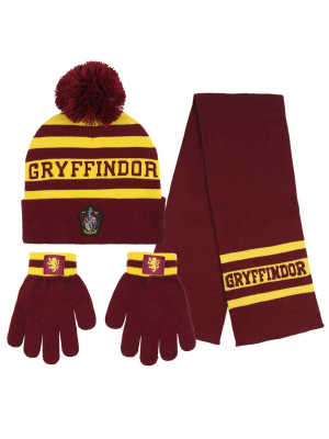 Set de Guantes + Gorro + Bufanda para niño Gryffindor Harry Potter