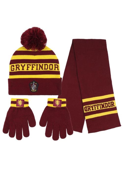 Set de Guantes + Gorro + Bufanda para niño Gryffindor Harry Potter
