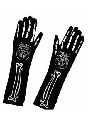 Guantes Calavera Mexicana Catrina Largos