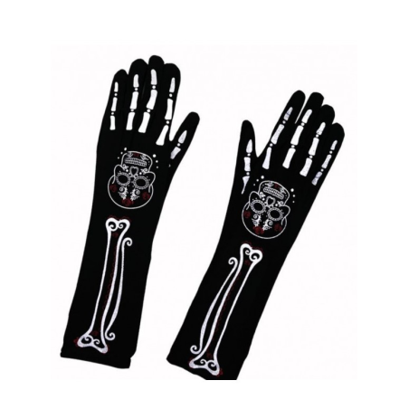 Guantes Calavera Mexicana Catrina Largos