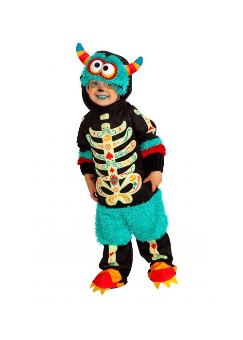Disfraz de Esqueleto Monstruito Azul Bebe - Disfraces Calaveras y Catrinas