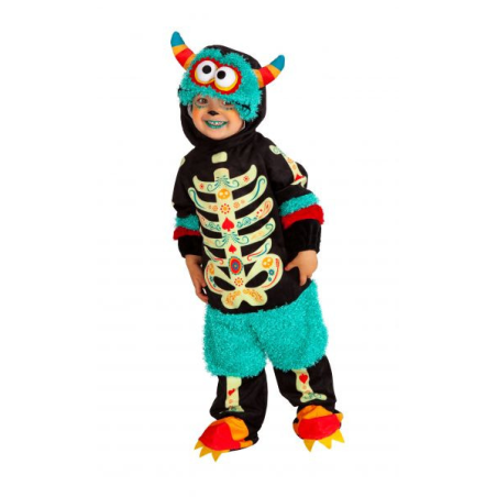 Disfraz de Esqueleto Monstruito Azul Bebe - Disfraces Calaveras y Catrinas