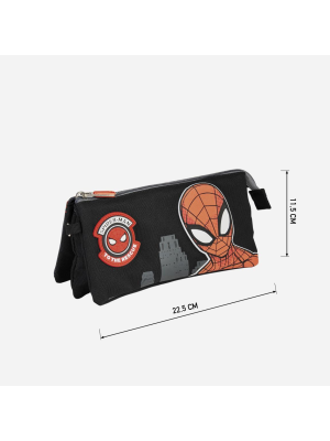 Estuche Portatodo sSpiderman Negro Triple