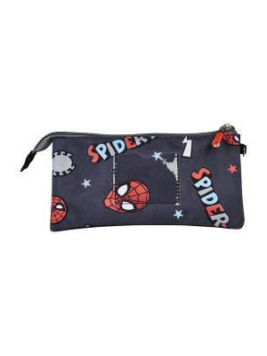 Estuche Portatodo sSpiderman Negro Triple